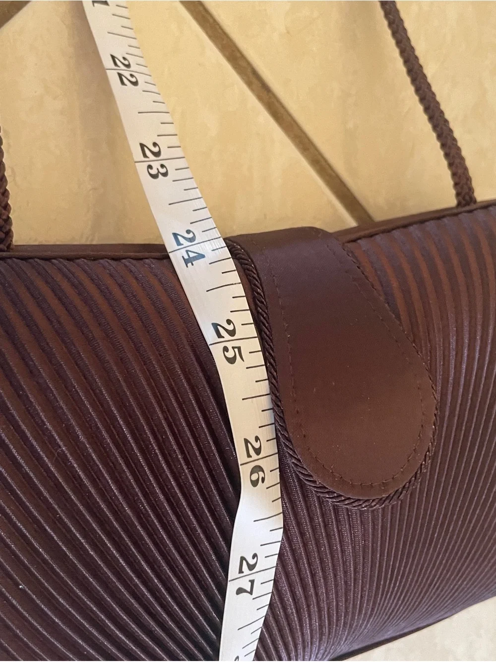 Elegant Brown Satin Pleated Clutch Bag